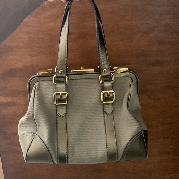 Prada Gold Canvas & Saffiano Leather Doctor Bag - Picture 2 of 13